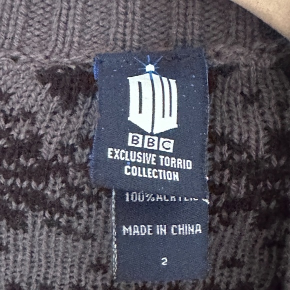 Doctor Who Torrid BBC Black and Grey Gray Cardigan Open Front Women Plus Size 2 - Picture 4 of 8